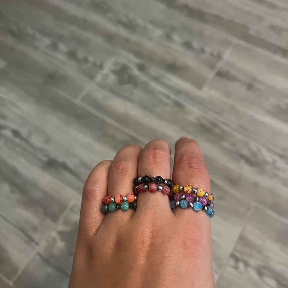 Colorful Beaded Rings